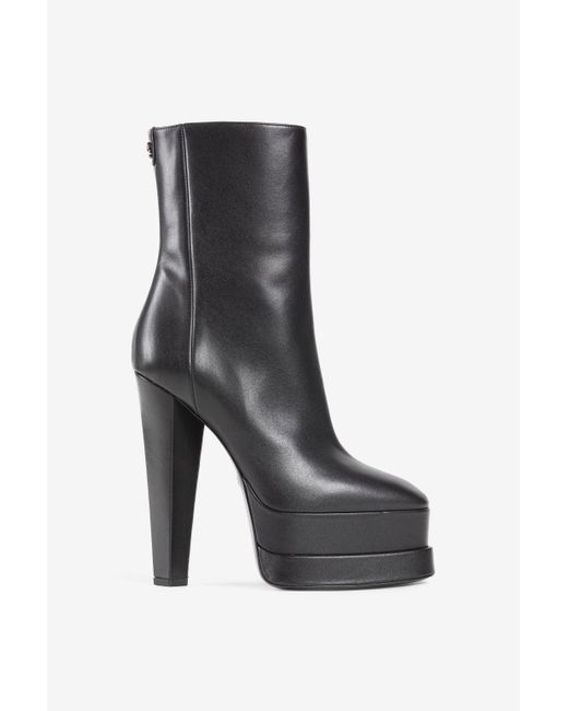 Roberto Cavalli Black Plateaustiefel Aus Leder