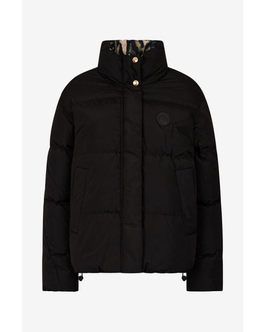 Piumino A Collo Alto Con Monogram Jc di Roberto Cavalli in Black