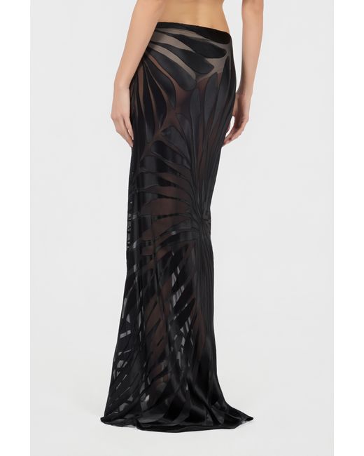 Roberto Cavalli Black Skirt With Ray Devoré Print
