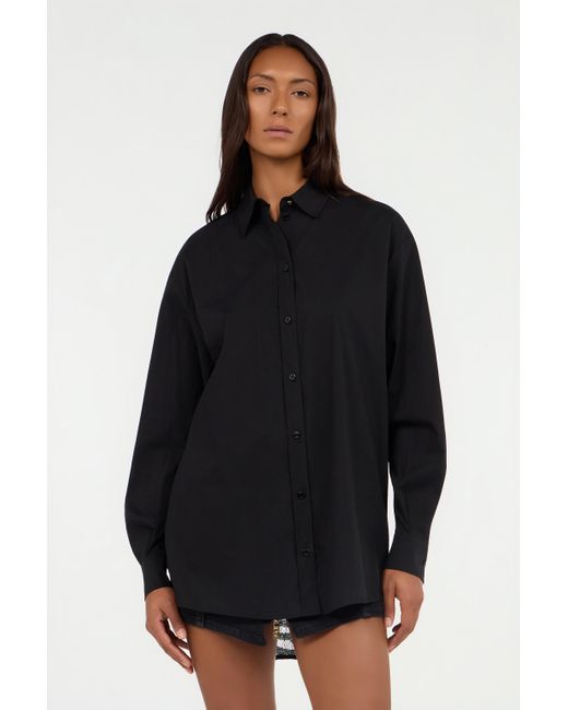 Roberto Cavalli Black Long-Sleeve Solid Color Shirt