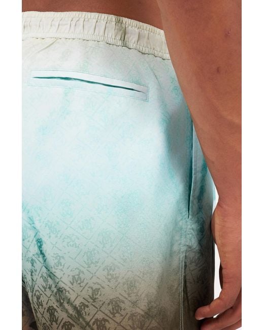 Roberto Cavalli Blue Monogram Print Swimsuit for men