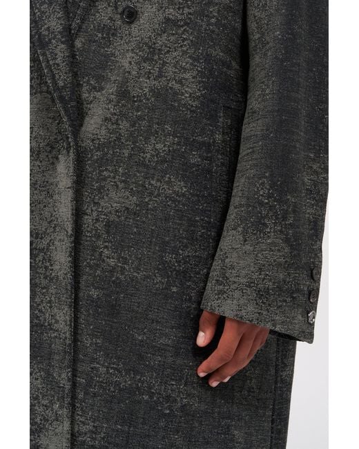 Roberto Cavalli Black Double-Breasted Coat With Distressed Effect for men