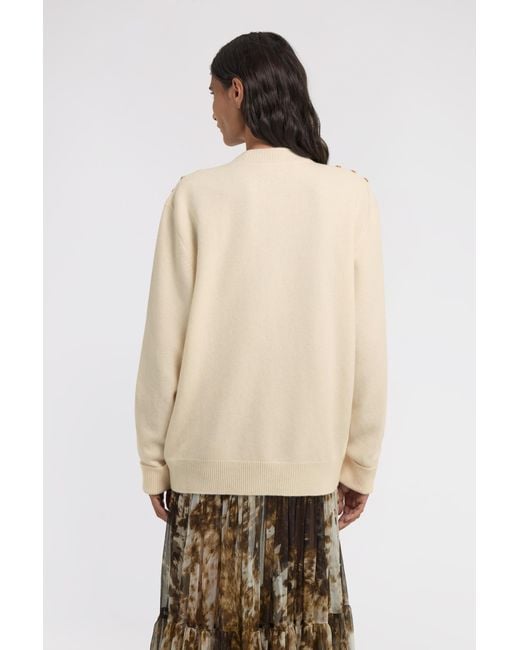 Roberto Cavalli Natural Long-Sleeved Crewneck Pullover