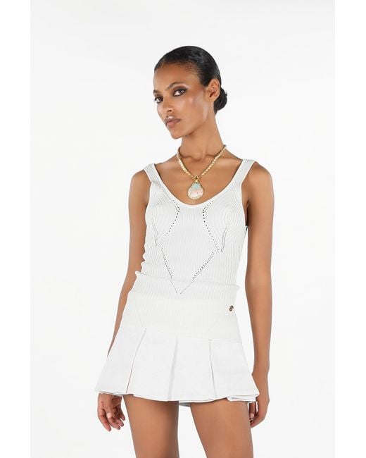 Top Con Estampado Rubane Roberto Cavalli de color White