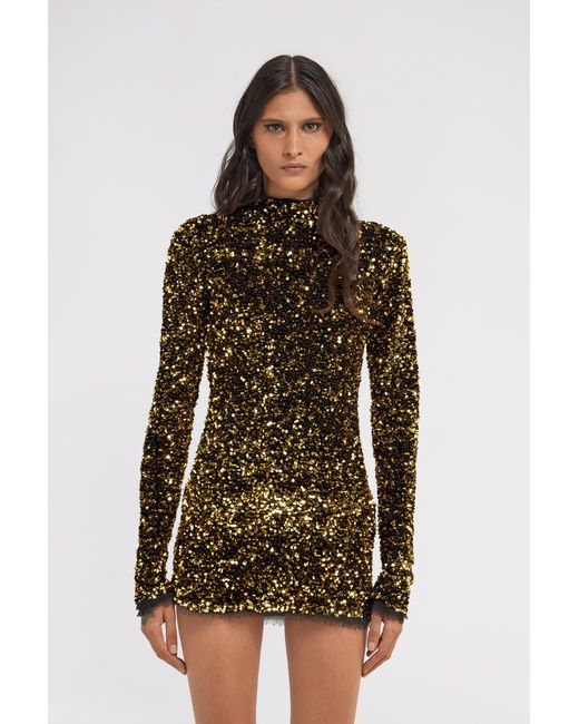 Roberto Cavalli Green Sequin Mini Dress