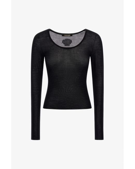 Roberto Cavalli Black Crew Neck Sweater