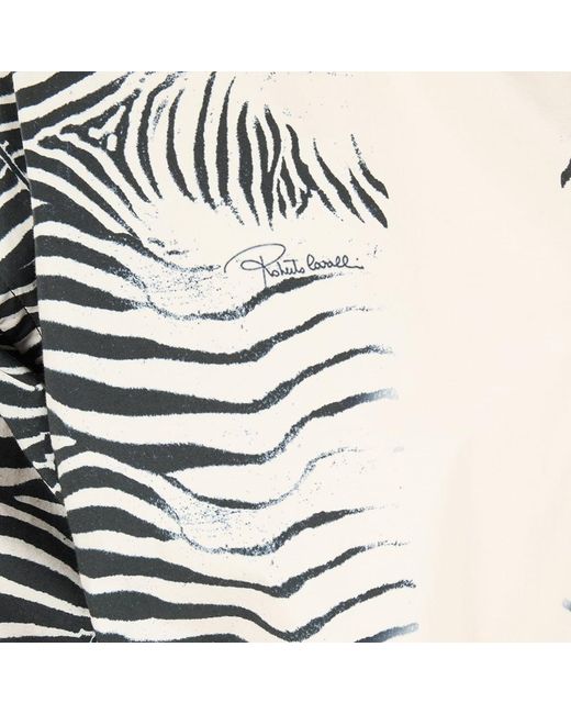Roberto Cavalli White Zebra-Print Jumpsuit