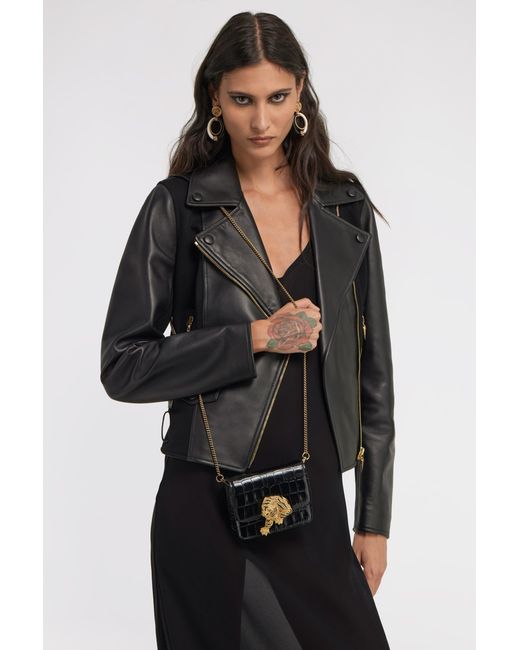 Roberto Cavalli Black Mini Roar Bag