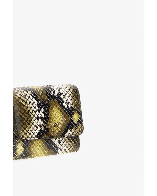 Roberto Cavalli Multicolor Small Logo-Print Leather Wallet