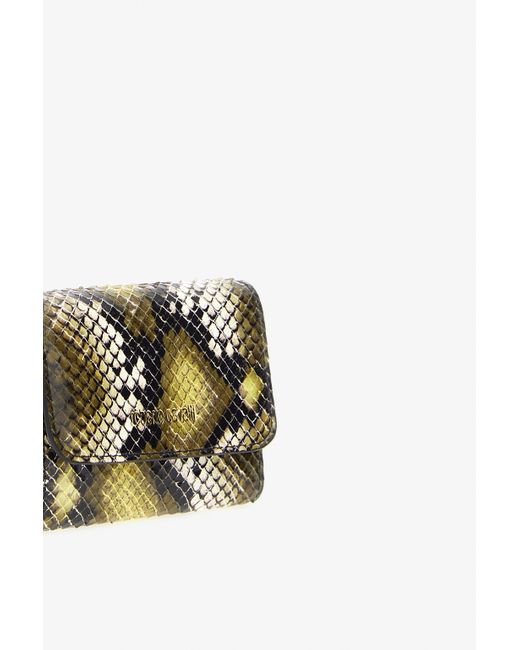 Roberto Cavalli Multicolor Small Logo-Print Leather Wallet