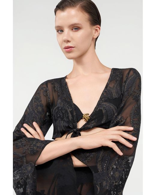 Roberto Cavalli Black Ornamental Top