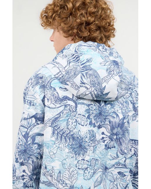 Roberto Cavalli Blue Reversible Hooded Sweatshirt for men