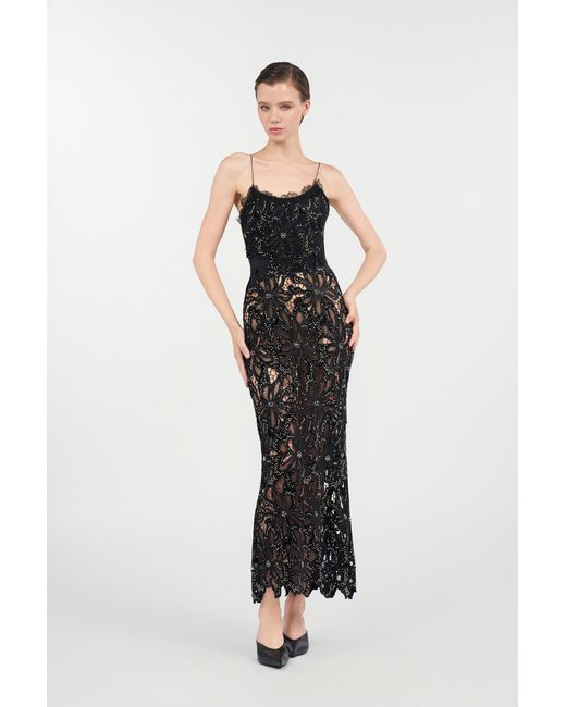 Roberto Cavalli Black Floral Lace Dress