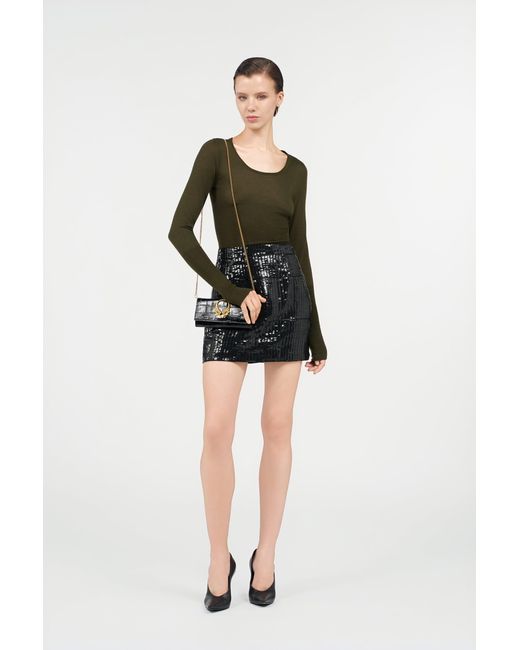 Roberto Cavalli Green Long Sleeve Knit Top