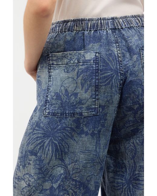Roberto Cavalli Blue Floral-Print Sports Pants