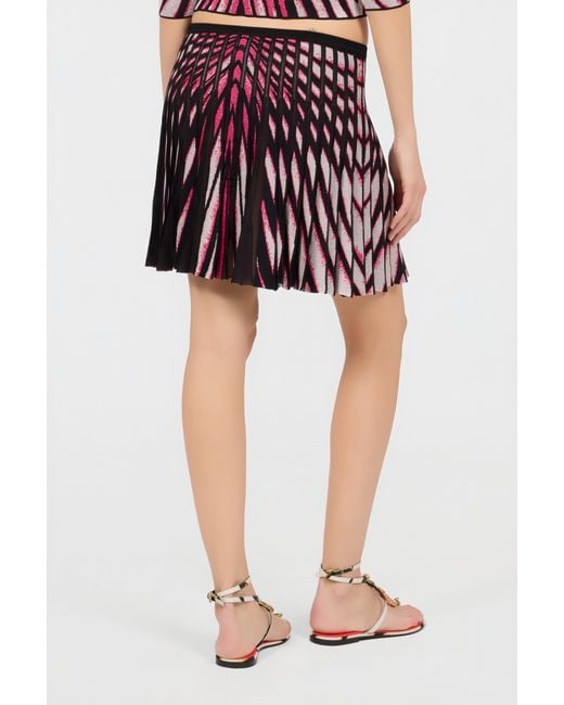 Roberto Cavalli Red Ray Of Paradise Print Mini Skirt