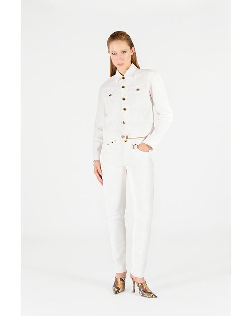 Roberto Cavalli Natural Denim Jacket With Buttons