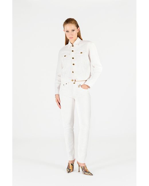 Roberto Cavalli Natural Denim Jacket With Buttons