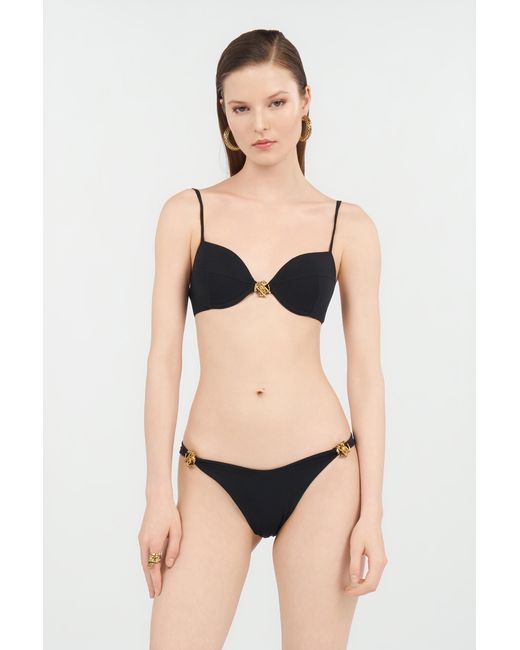Roberto Cavalli Black Bikini With Logo Detail