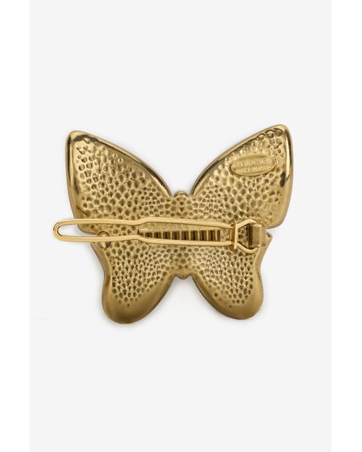 Roberto Cavalli Green Ray Of Sea Print Butterfly Hair Clip