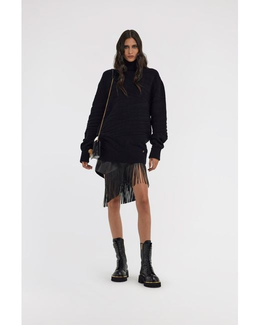 Roberto Cavalli Black Turtleneck Sweater