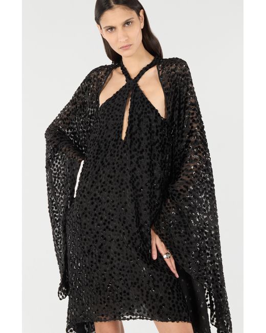 Roberto Cavalli Black Polka-Dot Caftan
