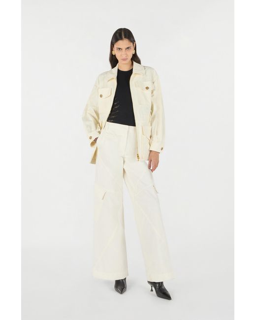 Roberto Cavalli Natural Jacket With Belt And Python Pattern