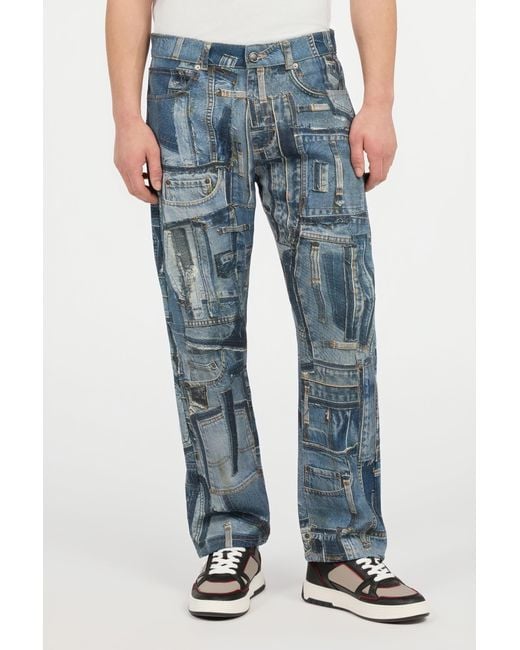 Collection Capsule De Jeans Patchwork Roberto Cavalli pour homme en coloris Blue