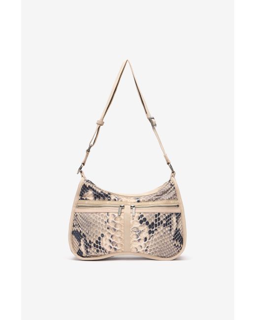 Roberto Cavalli White Torino Bag With Print