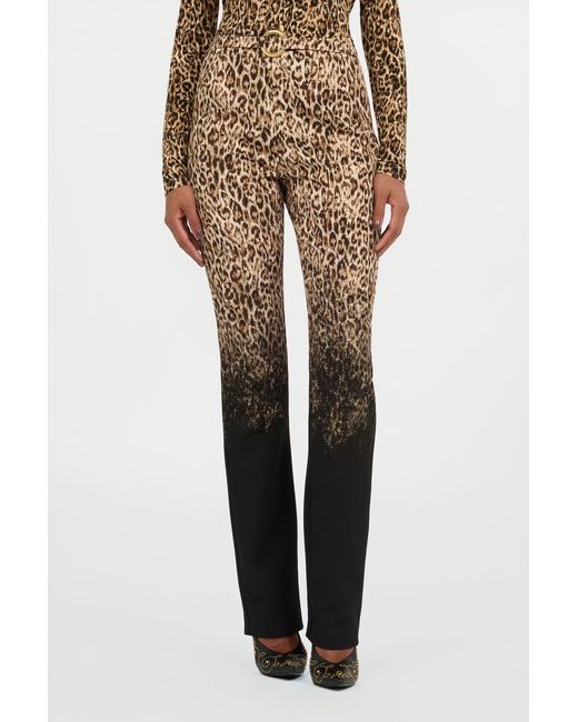 Roberto Cavalli Multicolor Leopard Print Trousers