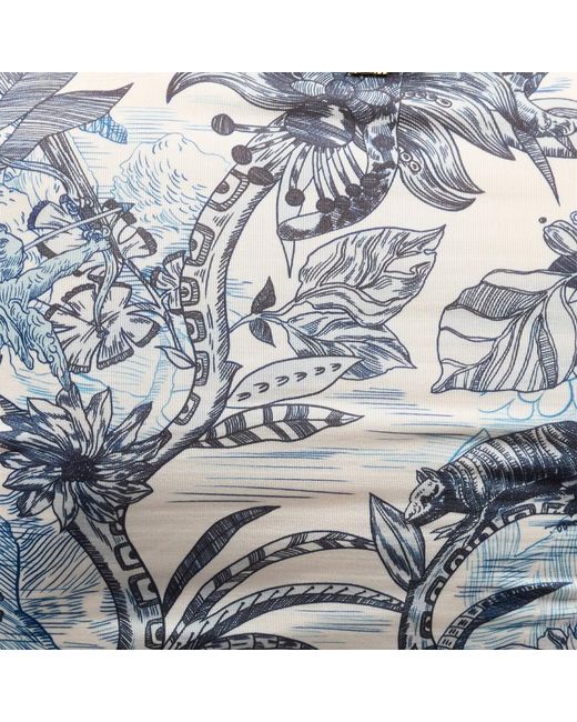 Roberto Cavalli Blue Top With Jungle Print
