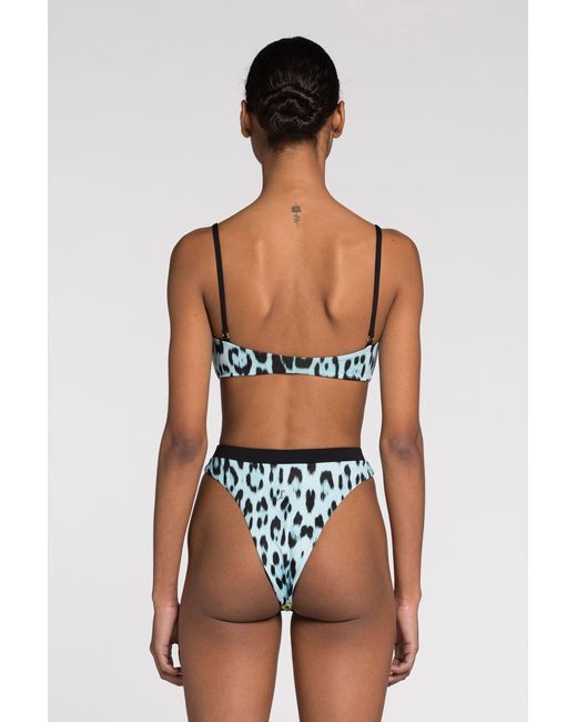 Roberto Cavalli White Leopard-Print Bikini Bottoms