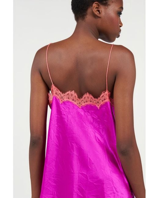 Roberto Cavalli Pink Top With Lace Detailing