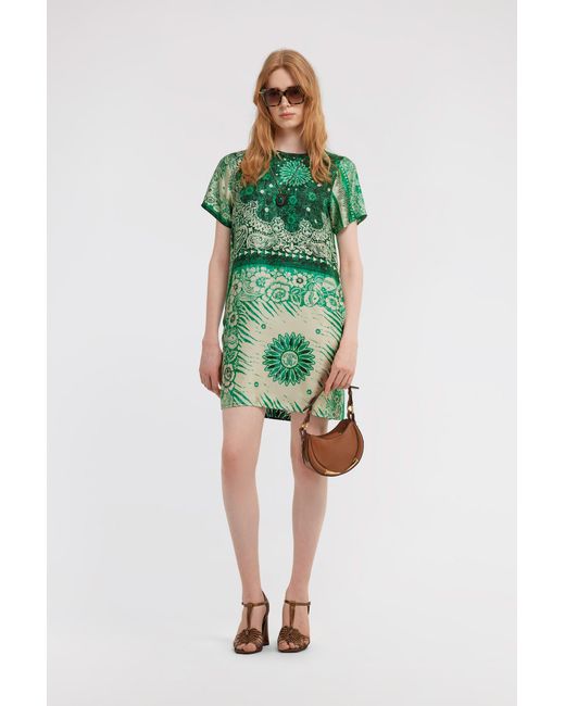 Roberto Cavalli Women's Green Bandana Printed Dress - www.stlouis.ac.tz