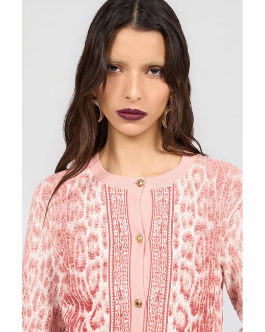 Roberto Cavalli Pink Jaguar Cardigan