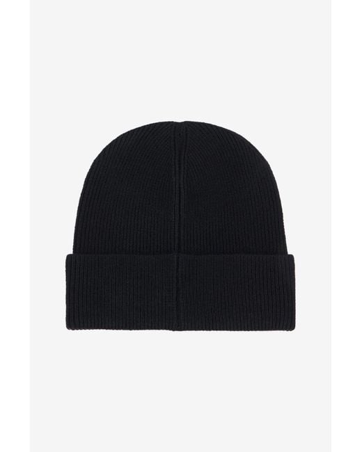 Roberto Cavalli Black Wool Blend Beanie for men