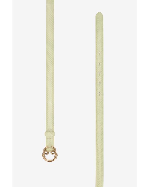 Roberto Cavalli Multicolor Light Leather Belt With Snake Buckle
