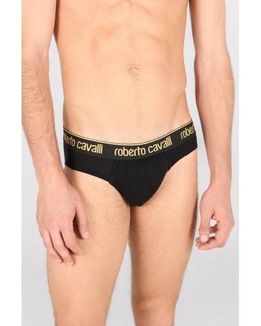 Roberto Cavalli Black Set Of Two Briefs With Logo Band for men