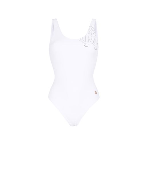 Maillot De Bain Avec Monogram Rc Roberto Cavalli en coloris White