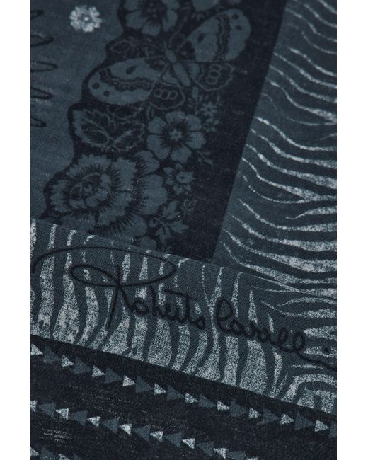 Roberto Cavalli Schultertuch Mit Motiv Zebra Und Logo in Blue für Herren