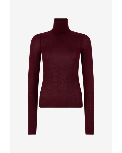 Roberto Cavalli Red Burgundy Turtleneck Top