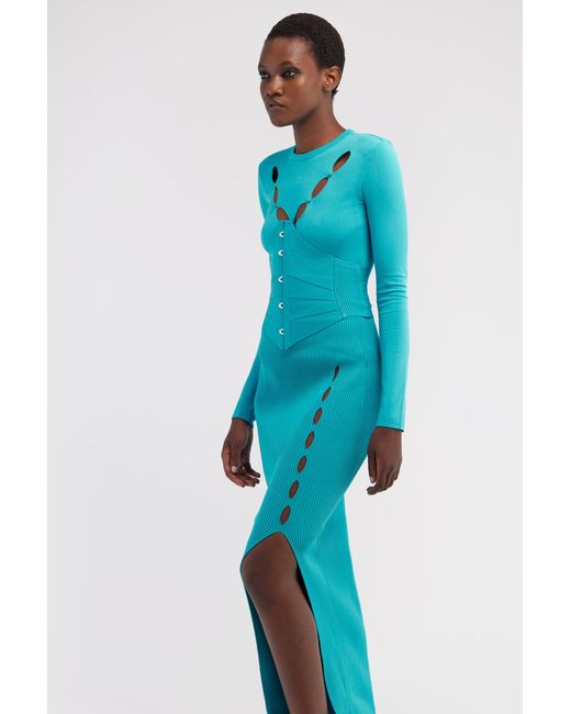 Roberto Cavalli Blue Corset With Hooks
