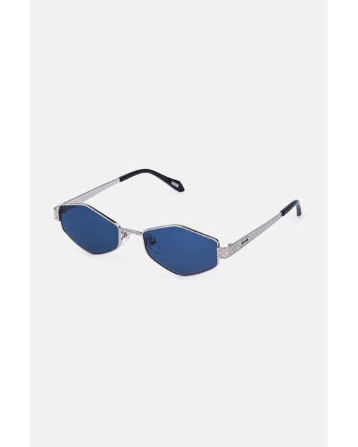 Roberto Cavalli Blue Geometrical Metal Frame