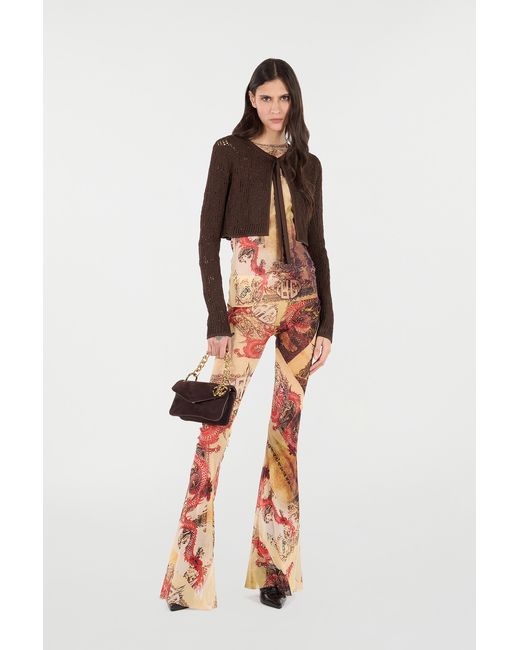 Roberto Cavalli White Pants With Oriental Print