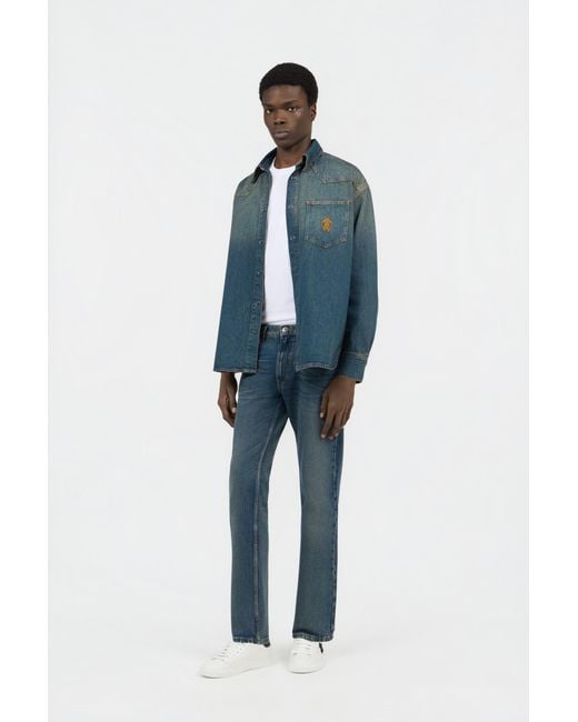 Roberto Cavalli Blue Jeans With Monogram Rc for men