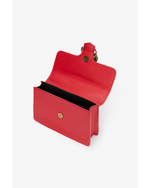 Roberto Cavalli Red Rote Schultertasche Mit Schlangenschnalle