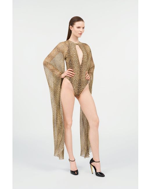 Roberto Cavalli White Baby Jaguar Print One-Piece Swimsuit