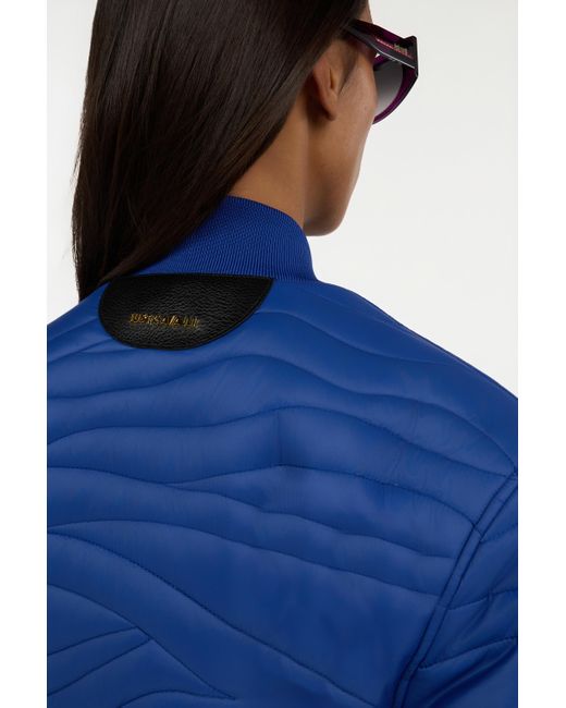 Roberto Cavalli Blue Quilted Bomber Jacket