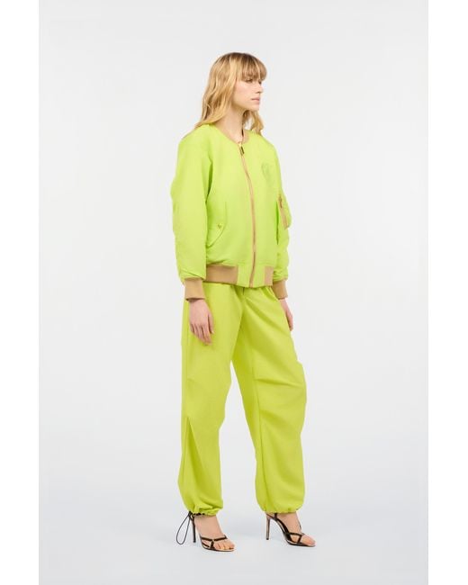 Roberto Cavalli Yellow Bomber Jacket With Jc Monogram