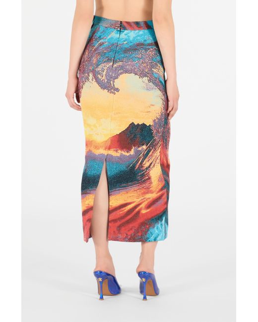 Roberto Cavalli White Itaca Print Skirt